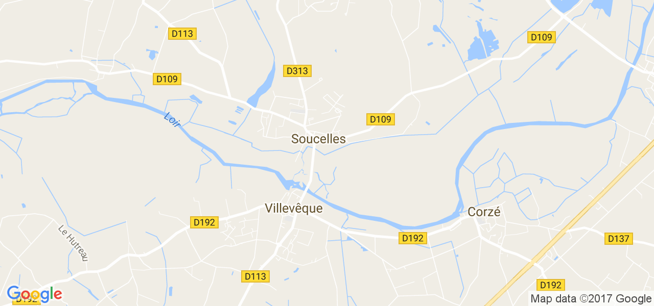 map de la ville de Soucelles