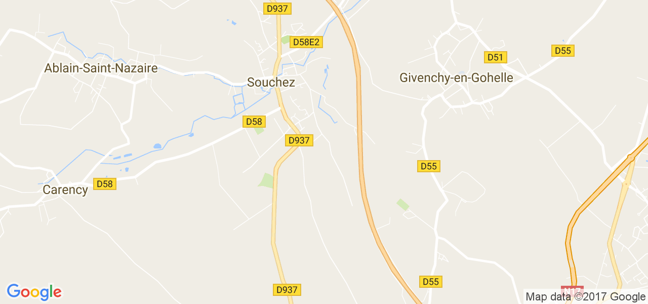 map de la ville de Souchez