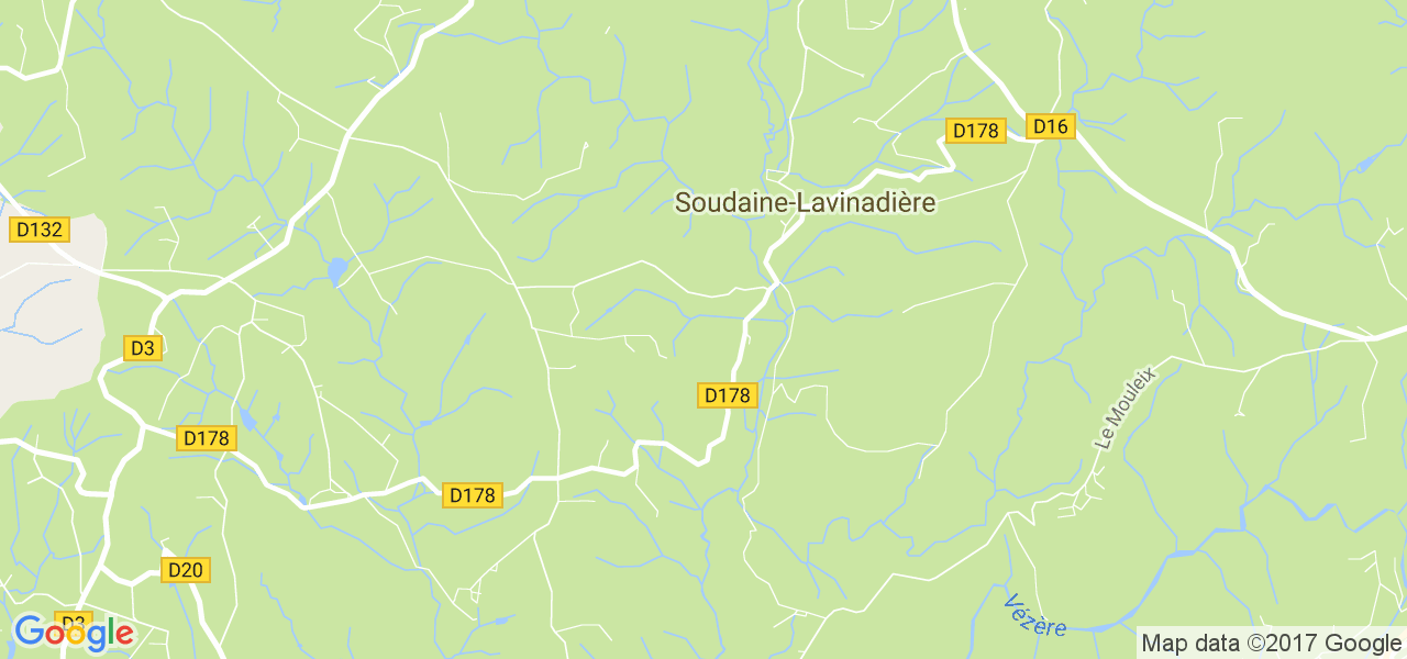 map de la ville de Soudaine-Lavinadière