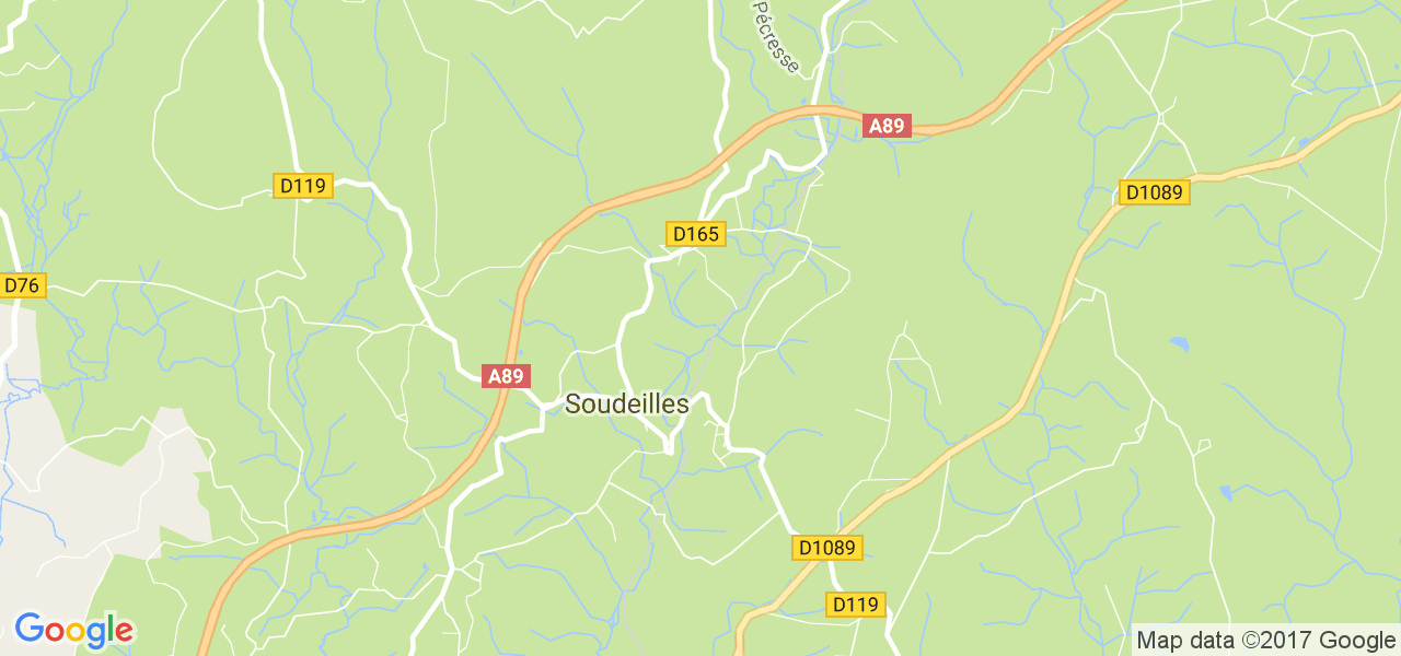 map de la ville de Soudeilles