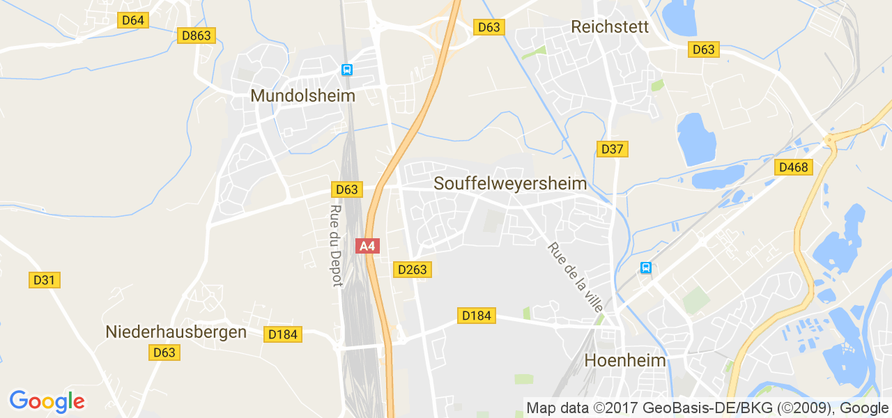 map de la ville de Souffelweyersheim