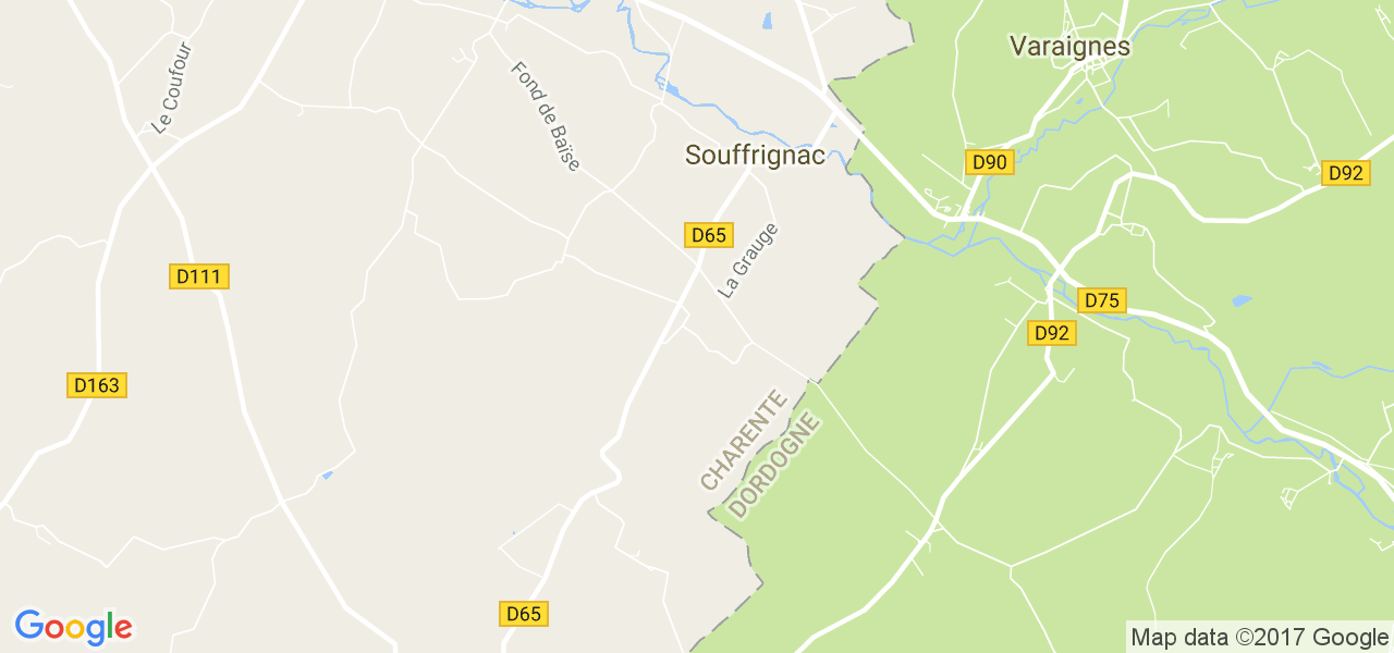 map de la ville de Souffrignac