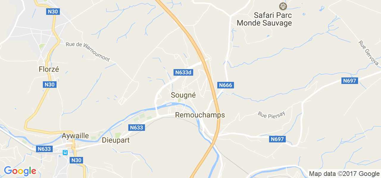 map de la ville de Sougné-Remouchamps