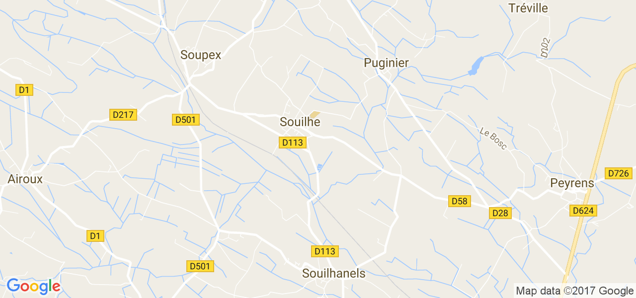 map de la ville de Souilhe