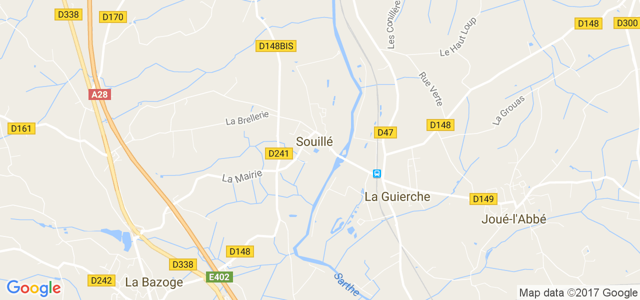 map de la ville de Souillé