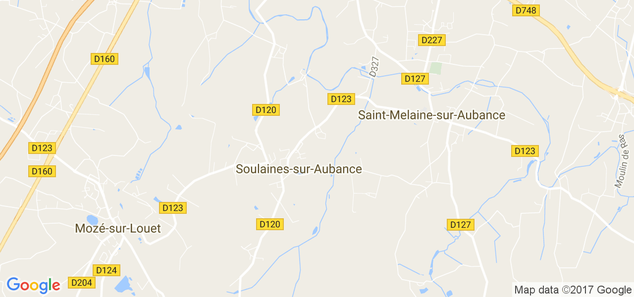 map de la ville de Soulaines-sur-Aubance