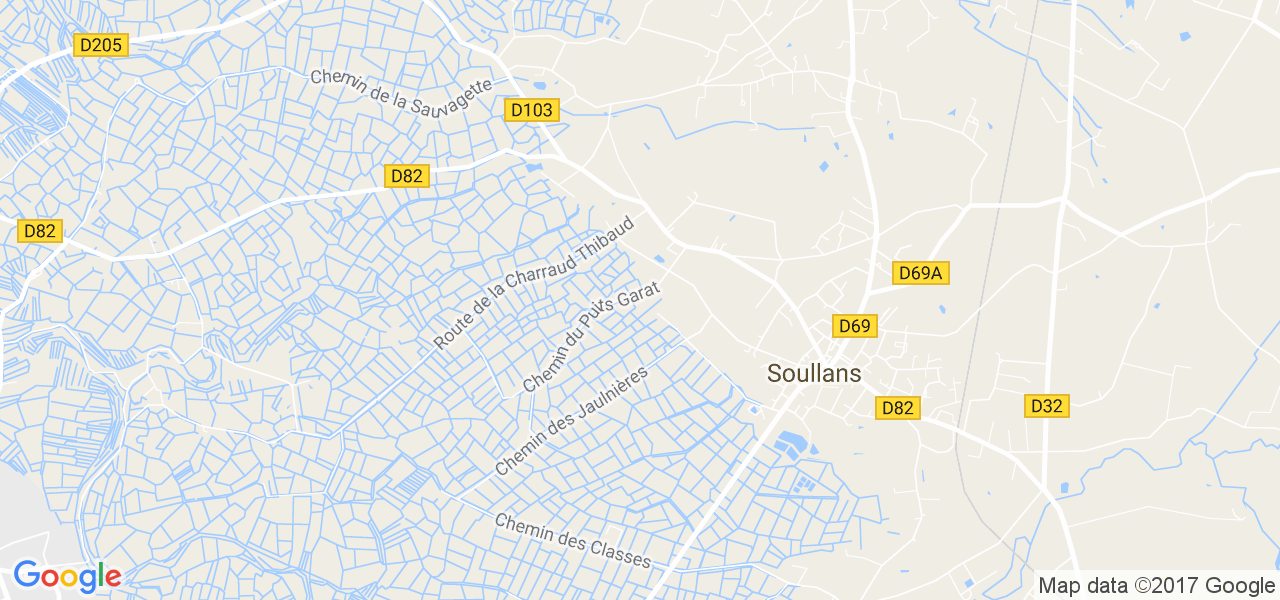 map de la ville de Soullans