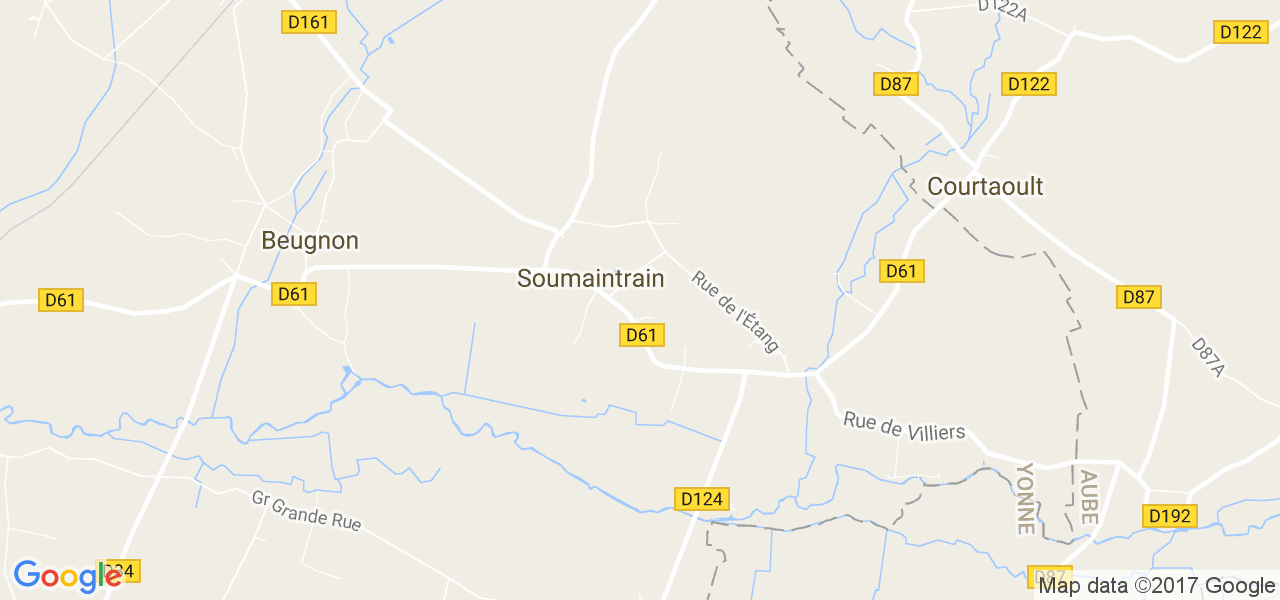 map de la ville de Soumaintrain