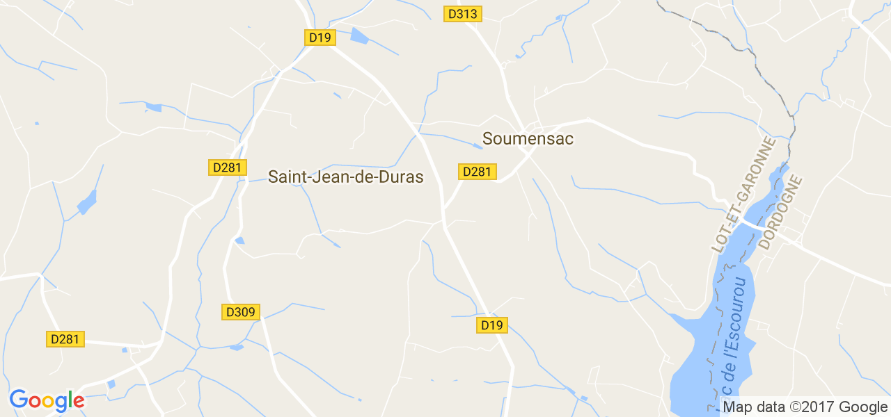 map de la ville de Soumensac