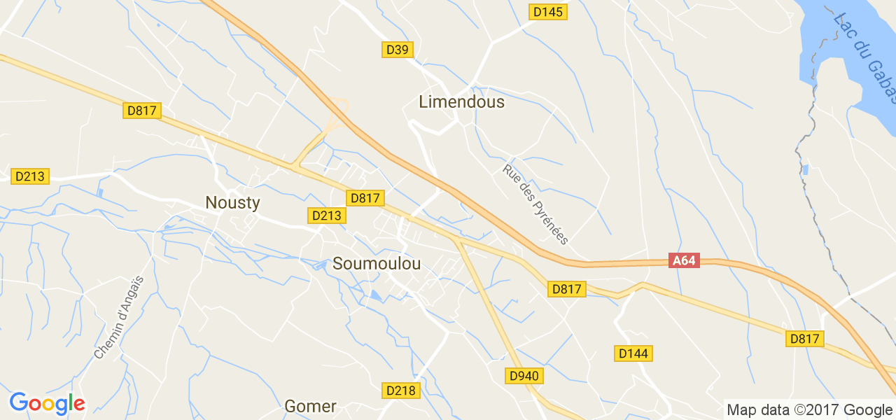 map de la ville de Soumoulou