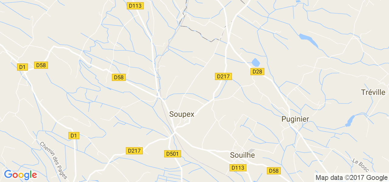 map de la ville de Soupex