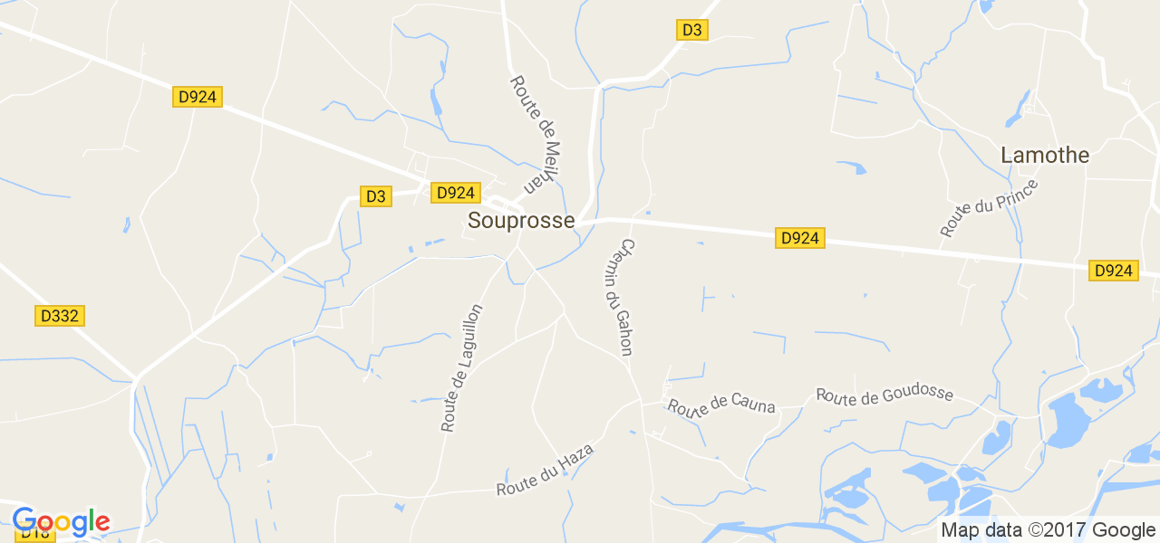 map de la ville de Souprosse