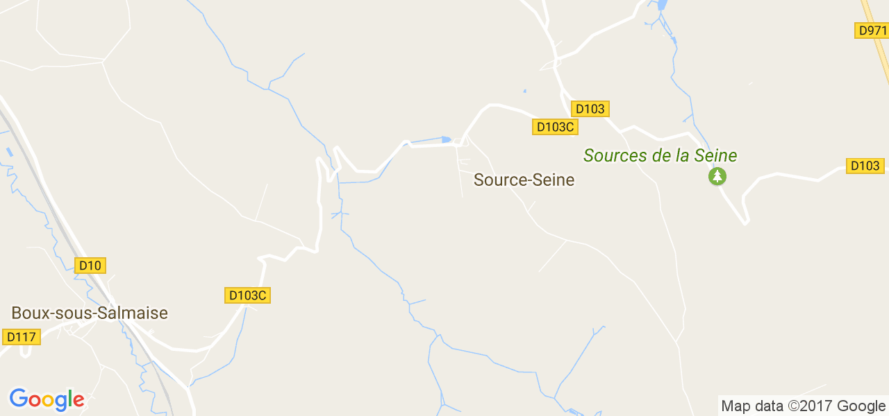 map de la ville de Source-Seine