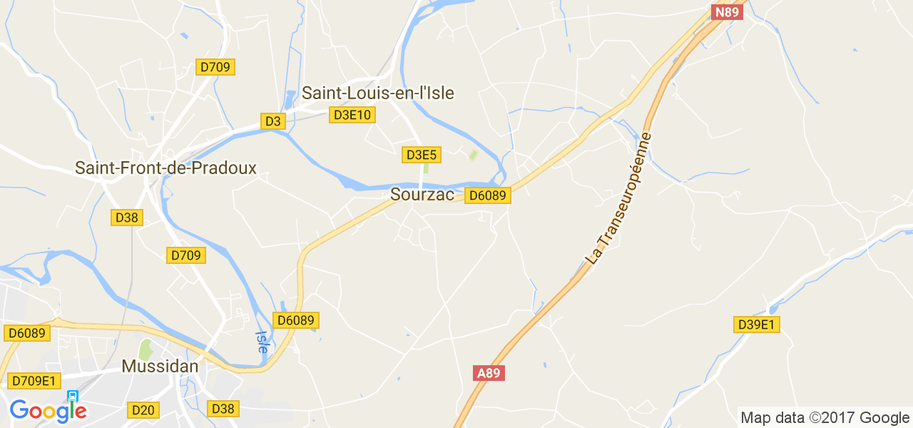 map de la ville de Sourzac