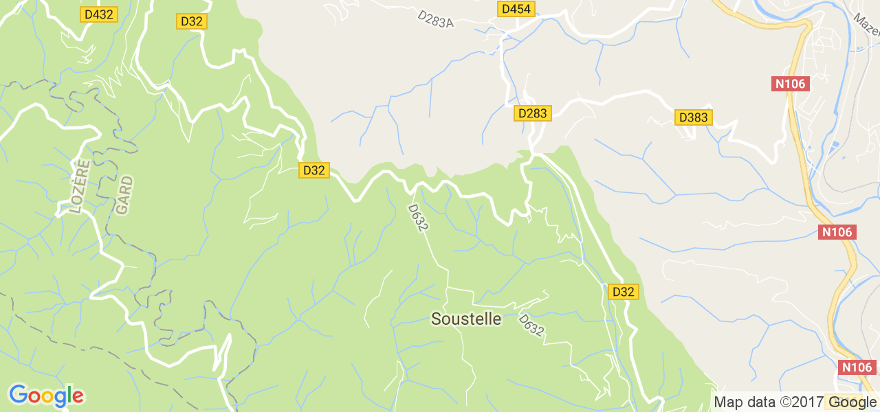 map de la ville de Soustelle