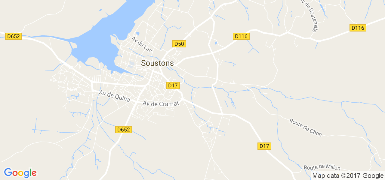 map de la ville de Soustons