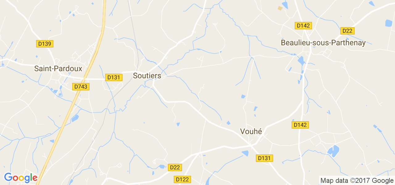 map de la ville de Soutiers