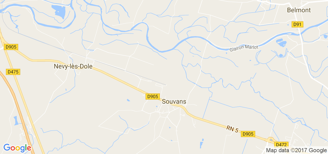 map de la ville de Souvans