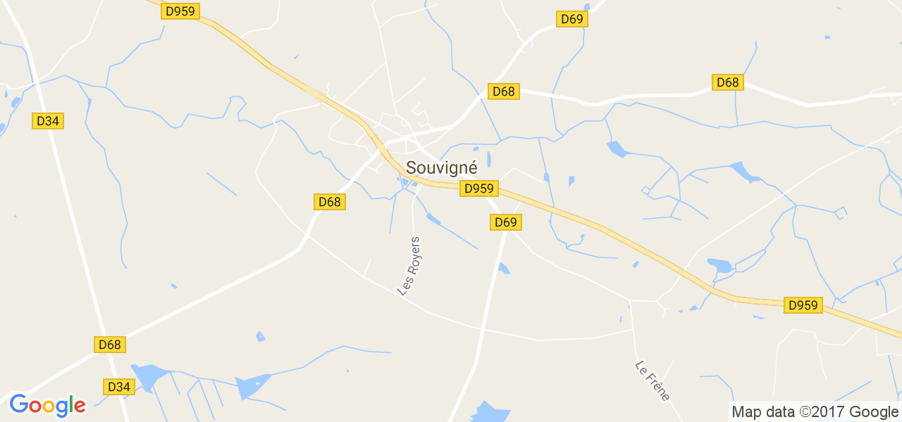 map de la ville de Souvigné