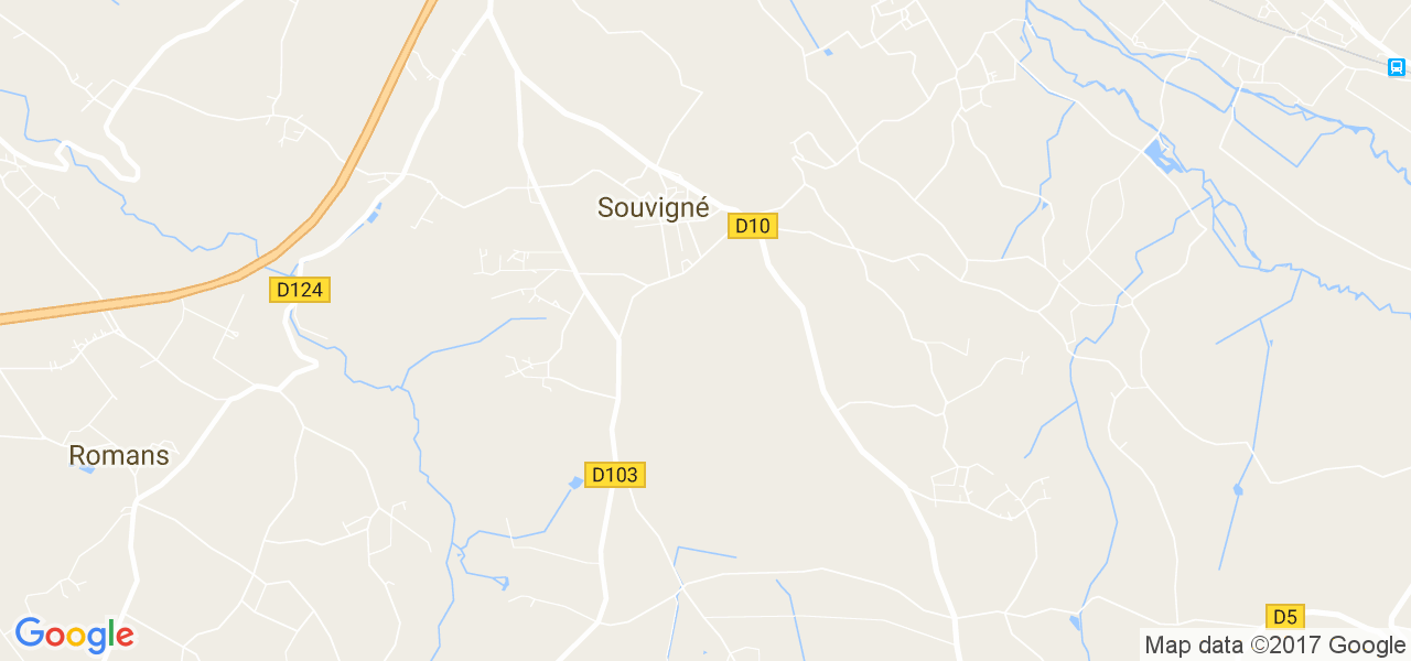 map de la ville de Souvigné