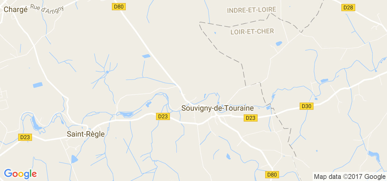 map de la ville de Souvigny-de-Touraine