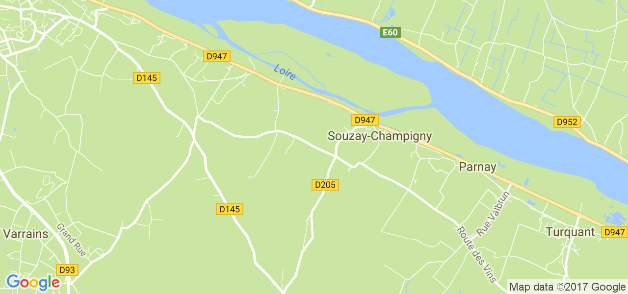 map de la ville de Souzay-Champigny