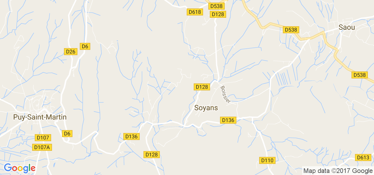 map de la ville de Soyans