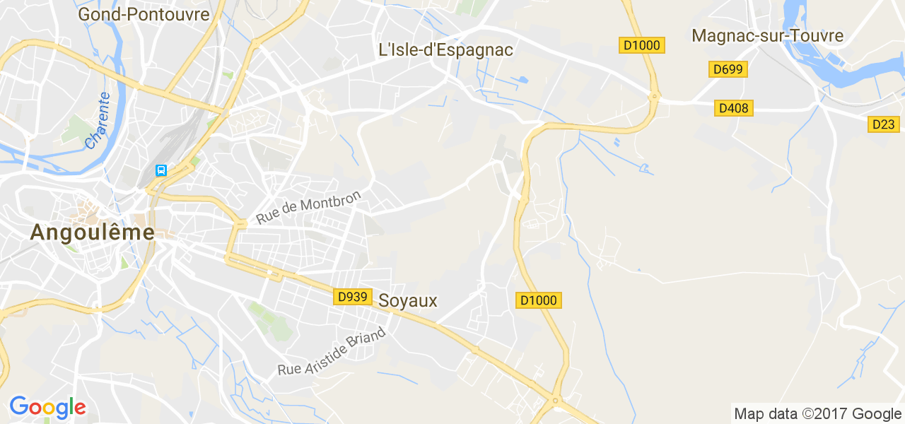 map de la ville de Soyaux