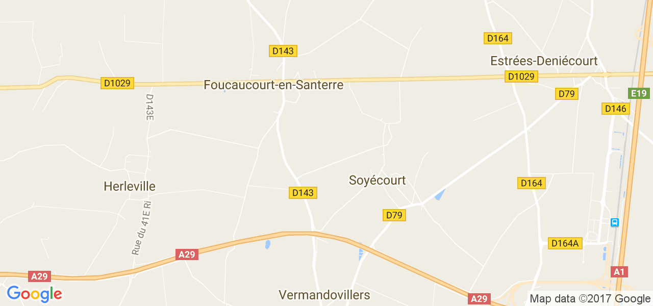 map de la ville de Soyécourt