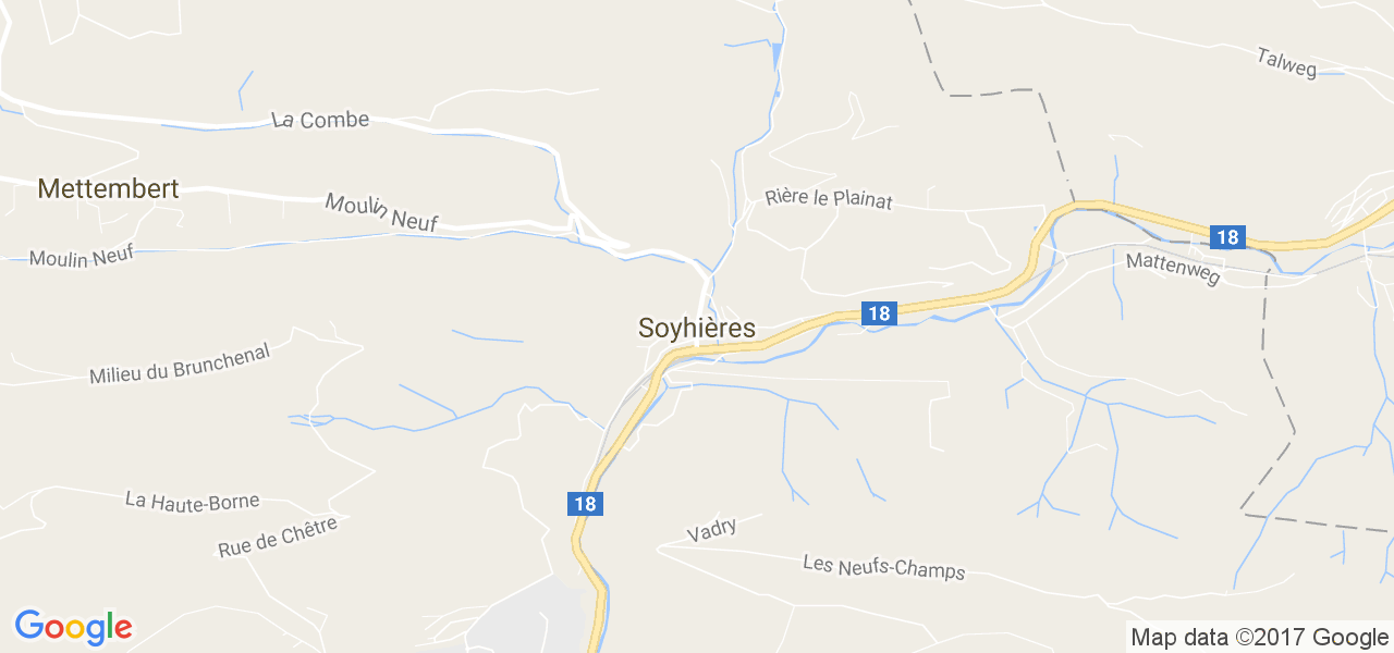 map de la ville de Soyhières