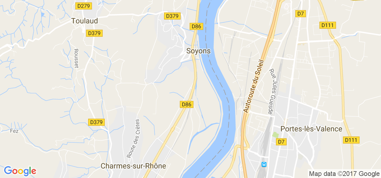 map de la ville de Soyons