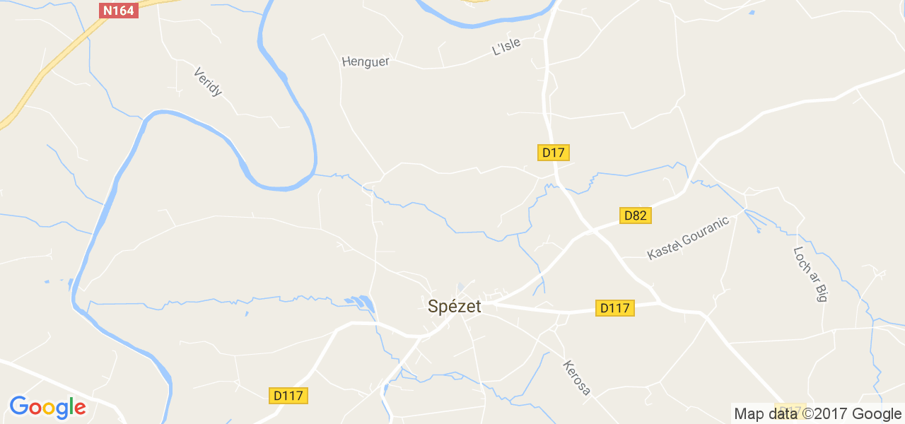 map de la ville de Spézet