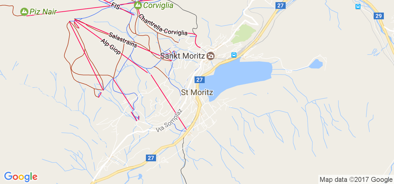 map de la ville de St Moritz