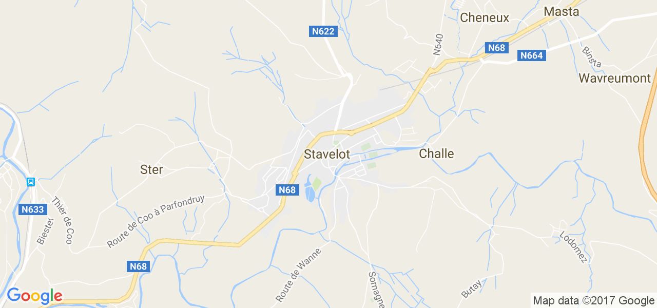 map de la ville de Stavelot