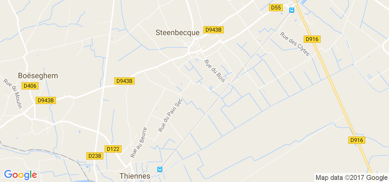 map de la ville de Steenbecque