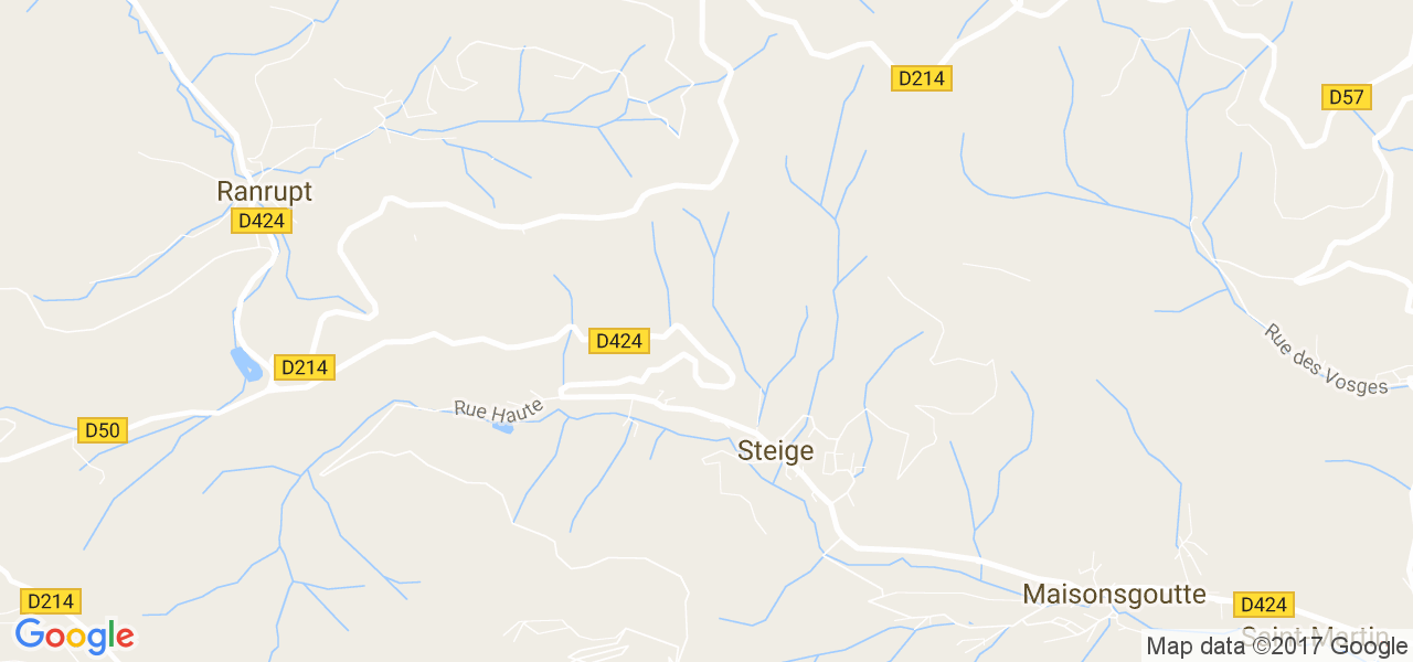 map de la ville de Steige