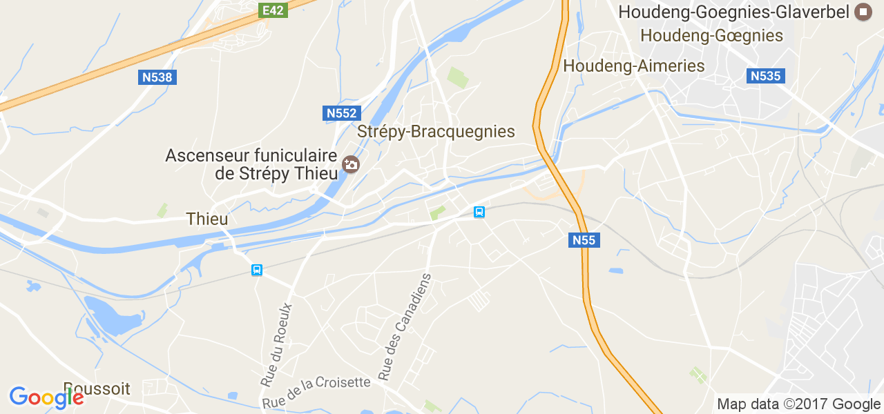 map de la ville de Strépy-Bracquegnies