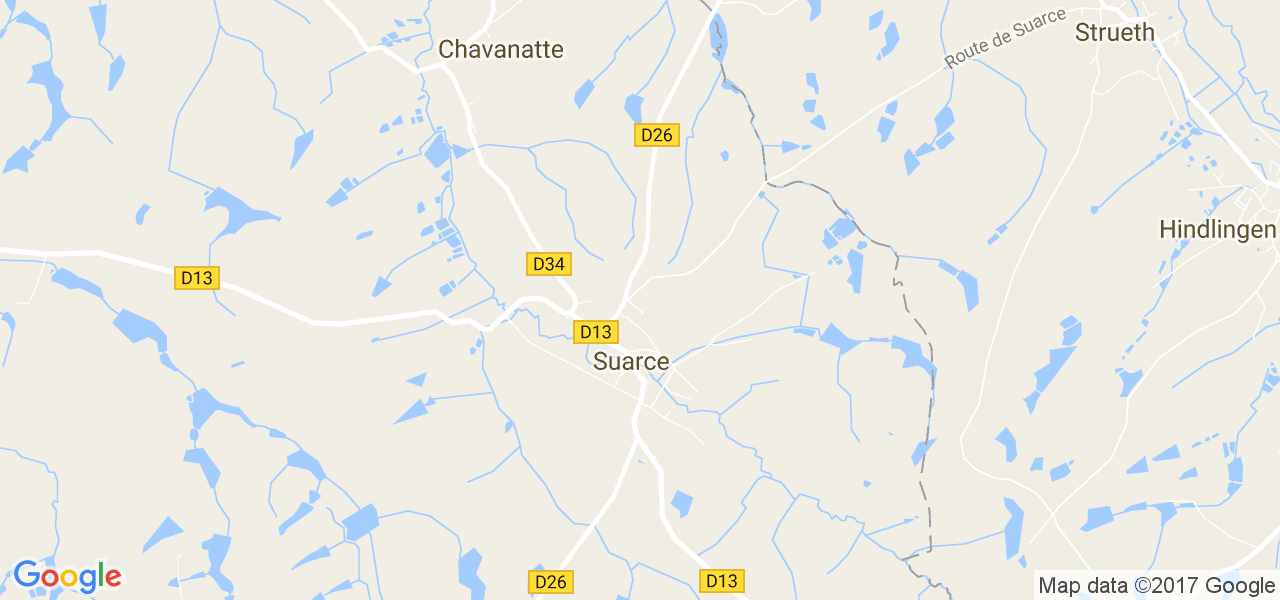 map de la ville de Suarce