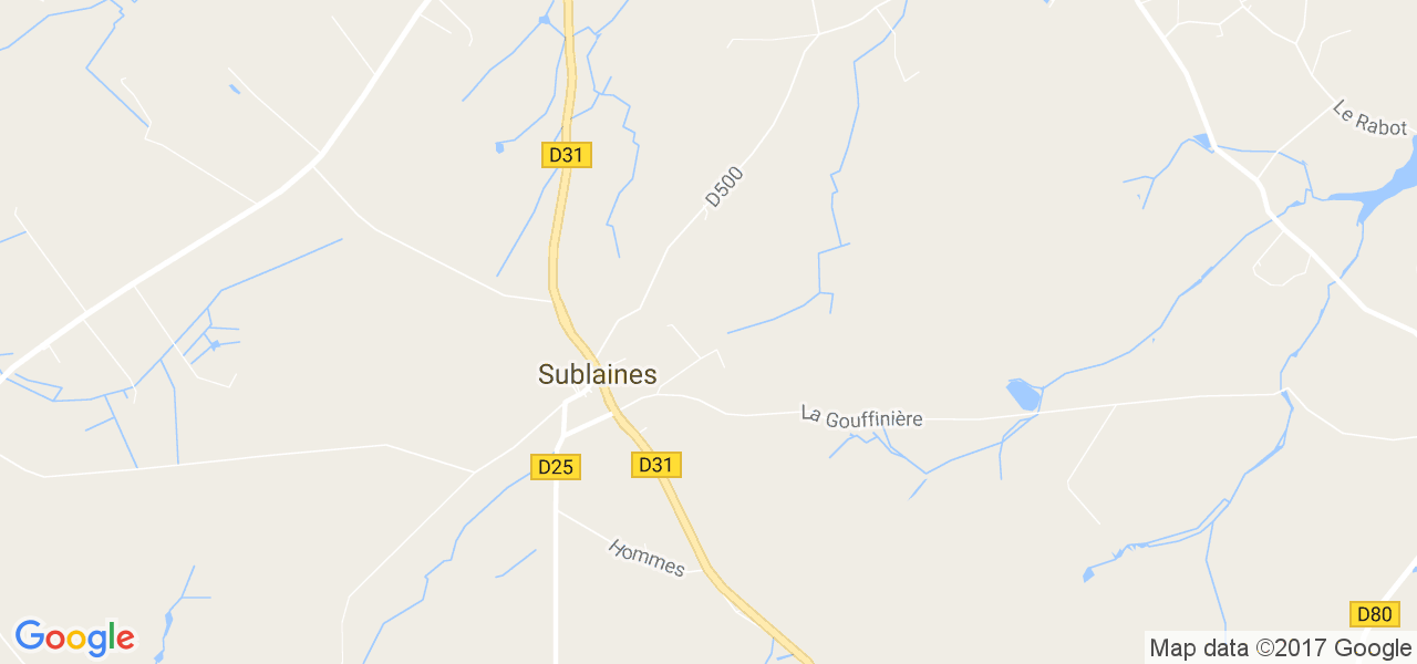 map de la ville de Sublaines