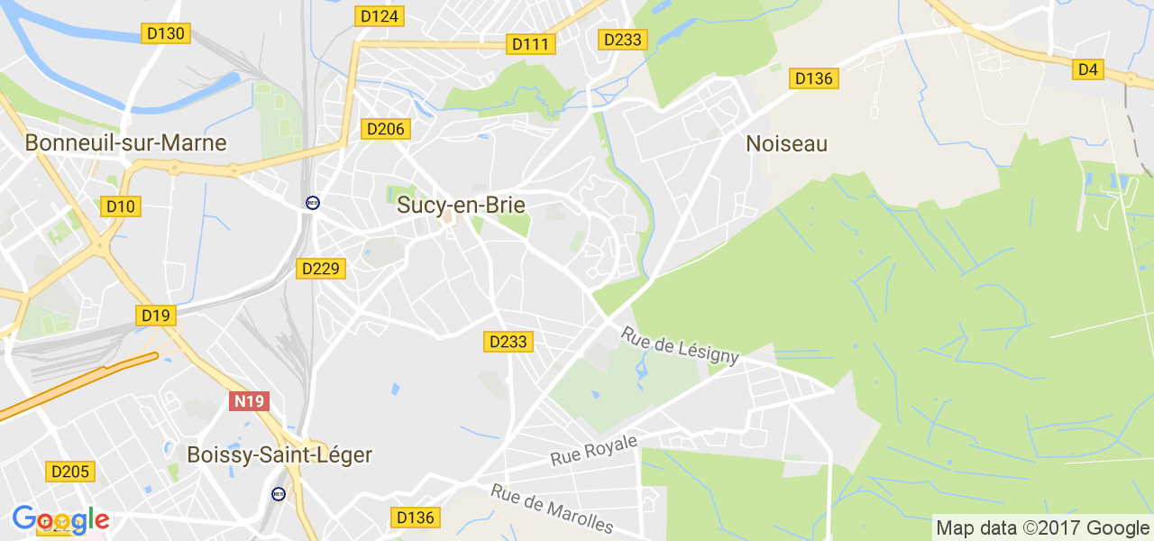 map de la ville de Sucy-en-Brie