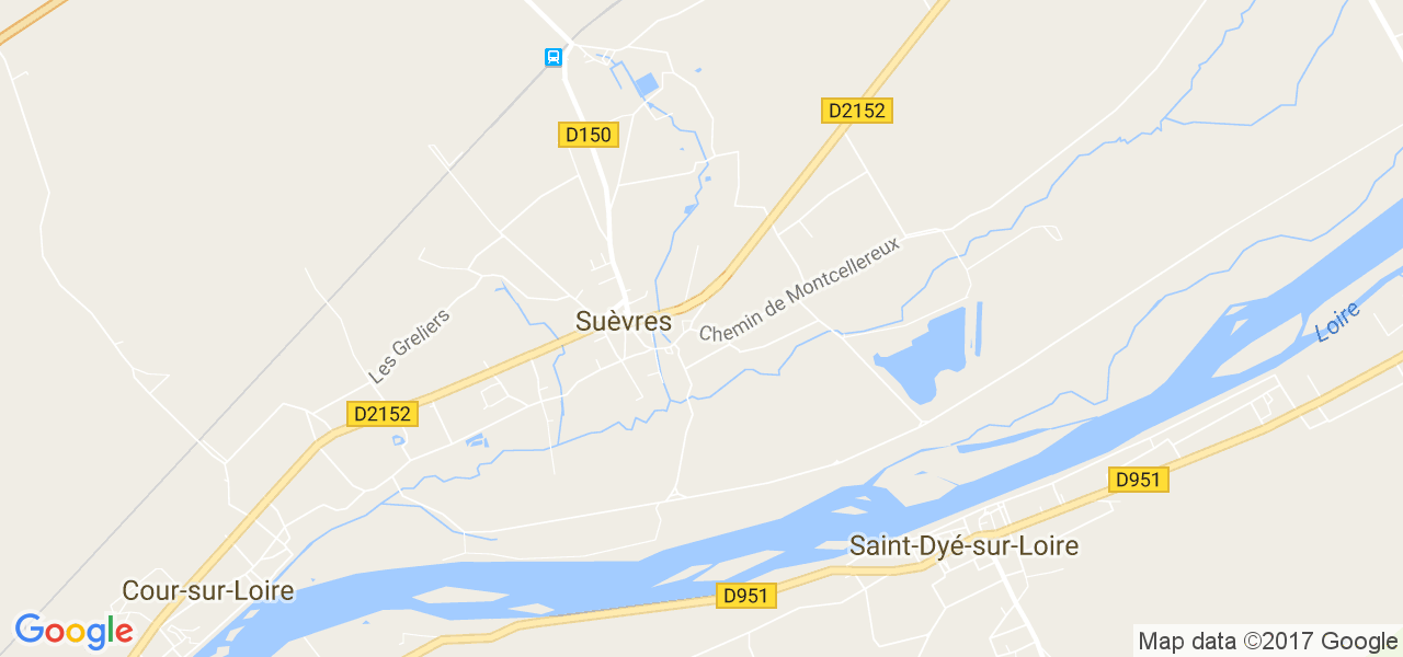 map de la ville de Suèvres