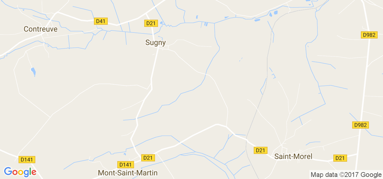 map de la ville de Sugny