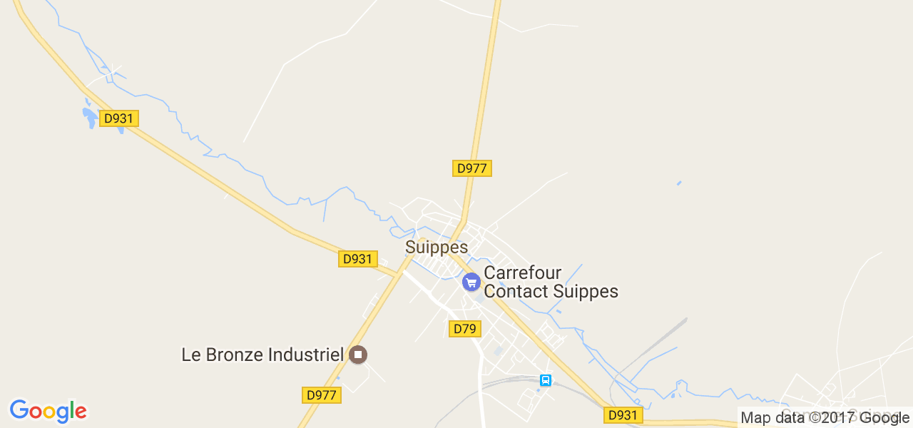 map de la ville de Suippes