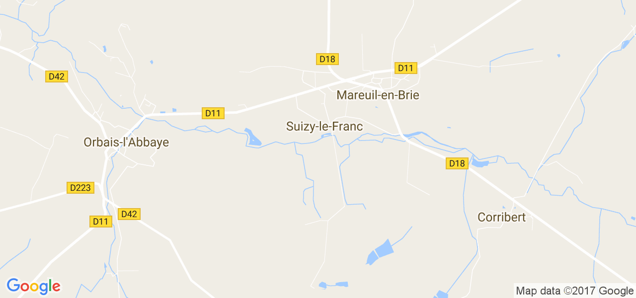 map de la ville de Suizy-le-Franc