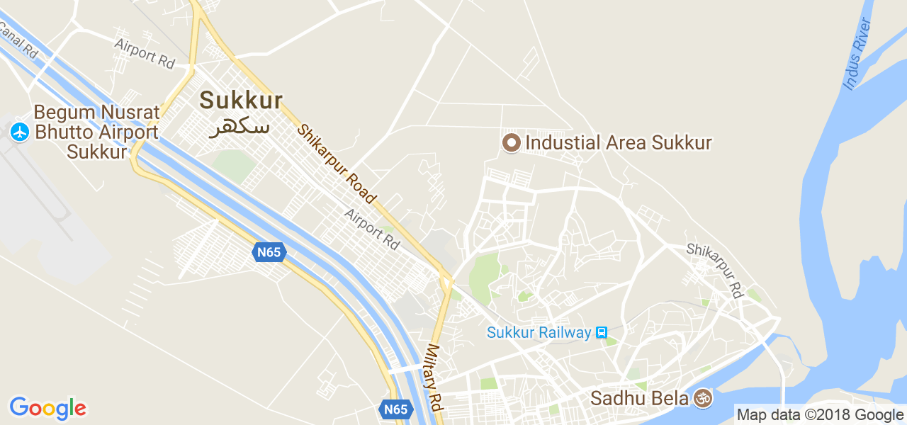 map de la ville de Sukkur