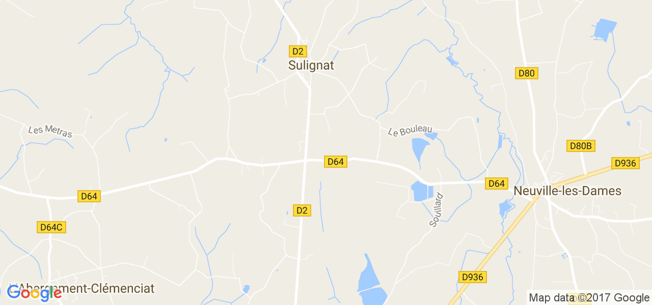 map de la ville de Sulignat