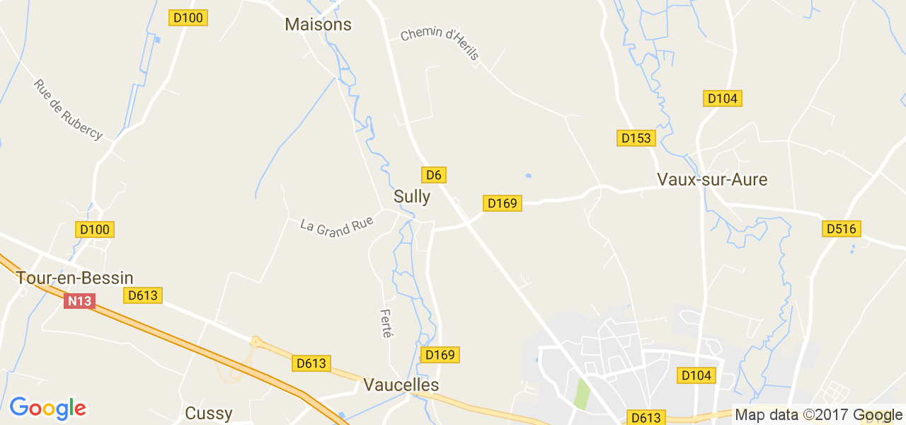 map de la ville de Sully