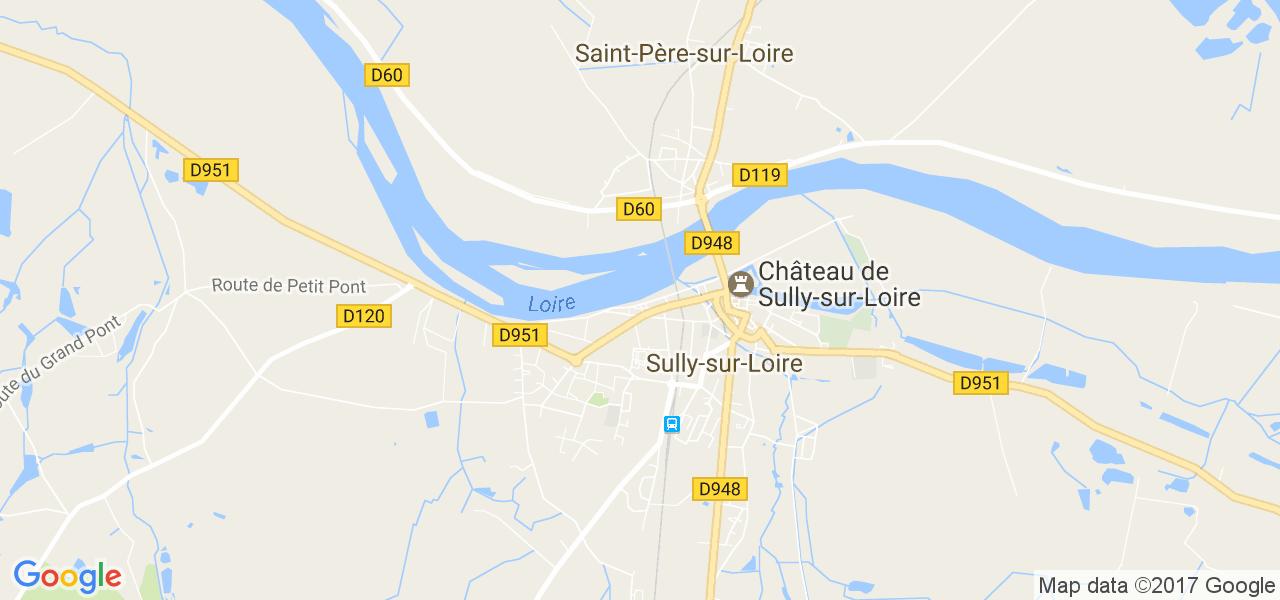 map de la ville de Sully-sur-Loire