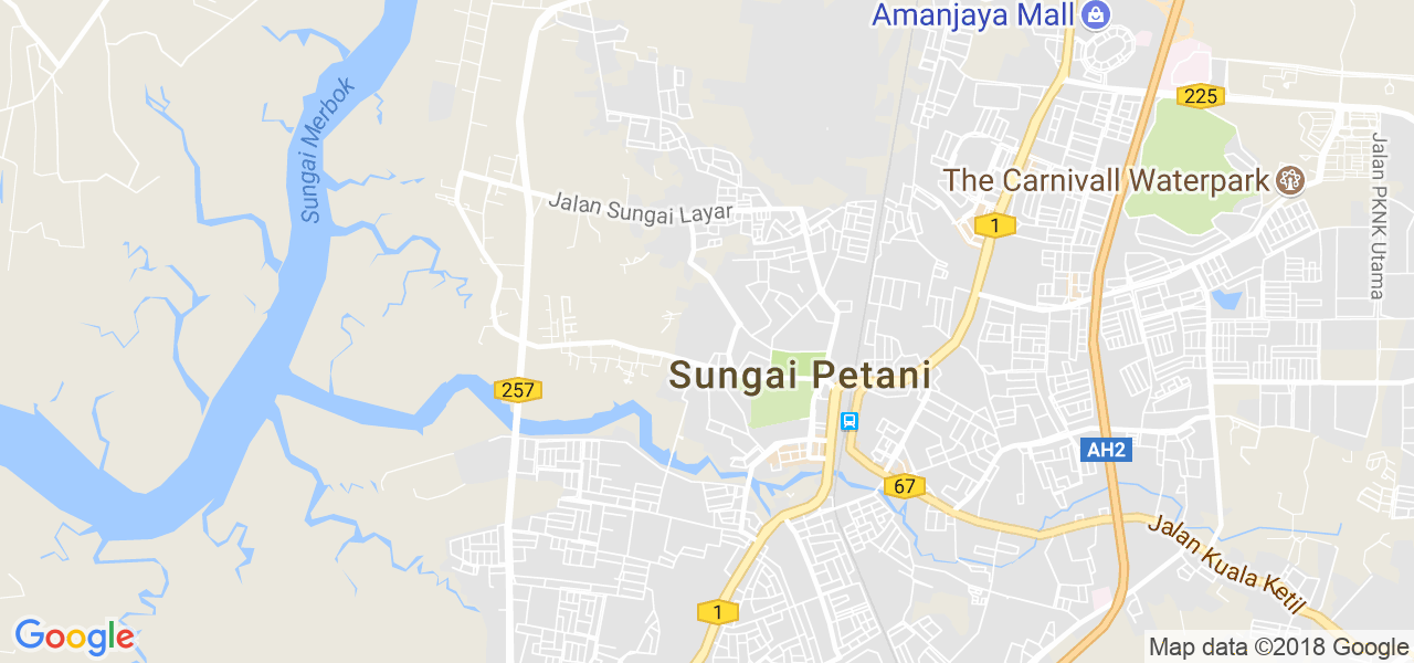 map de la ville de Sungai Petani