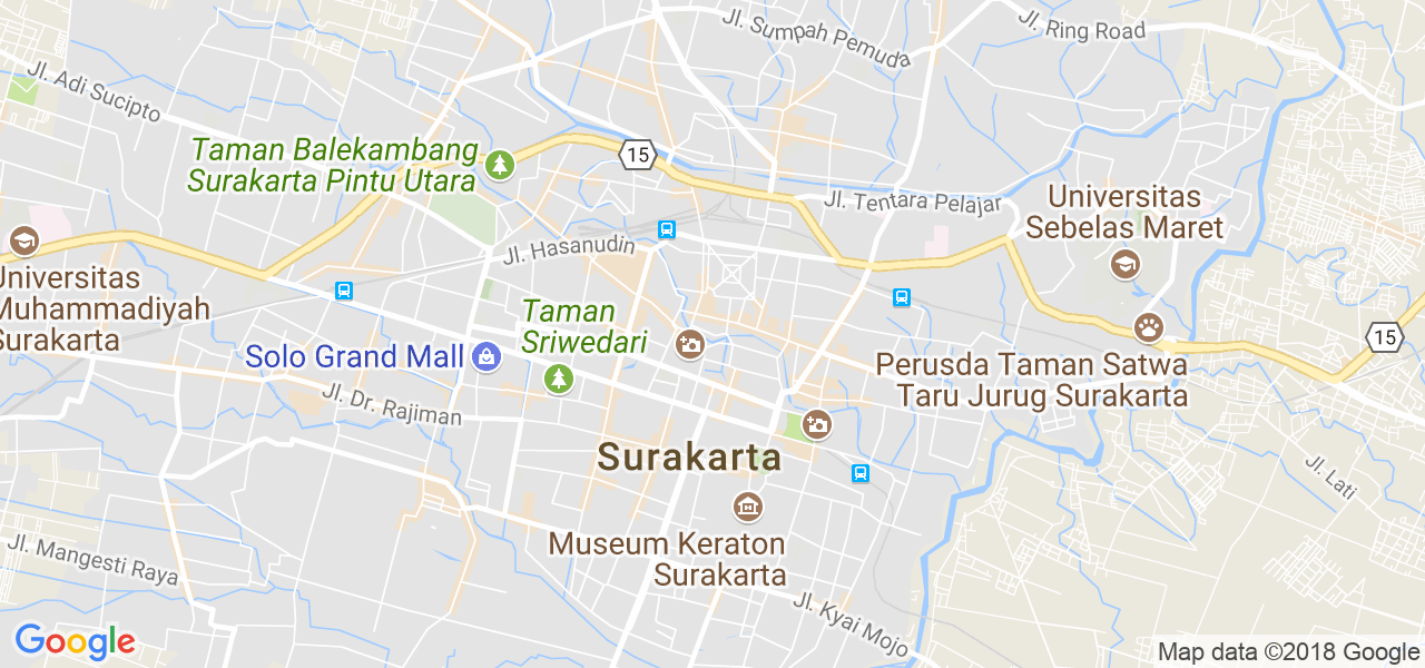 map de la ville de Surakarta